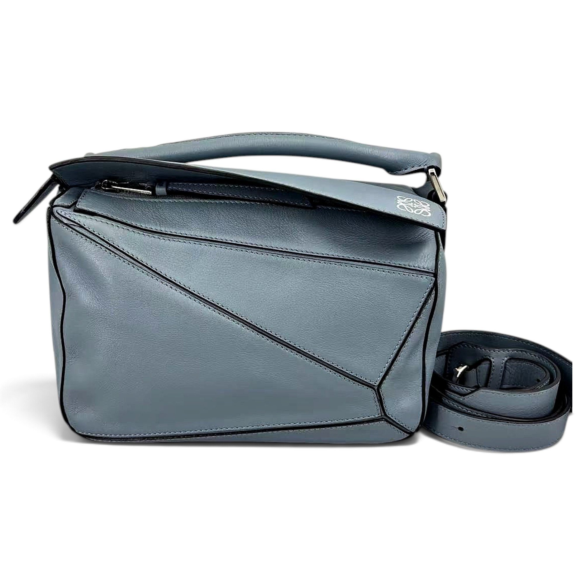 Puzzle leather handbag