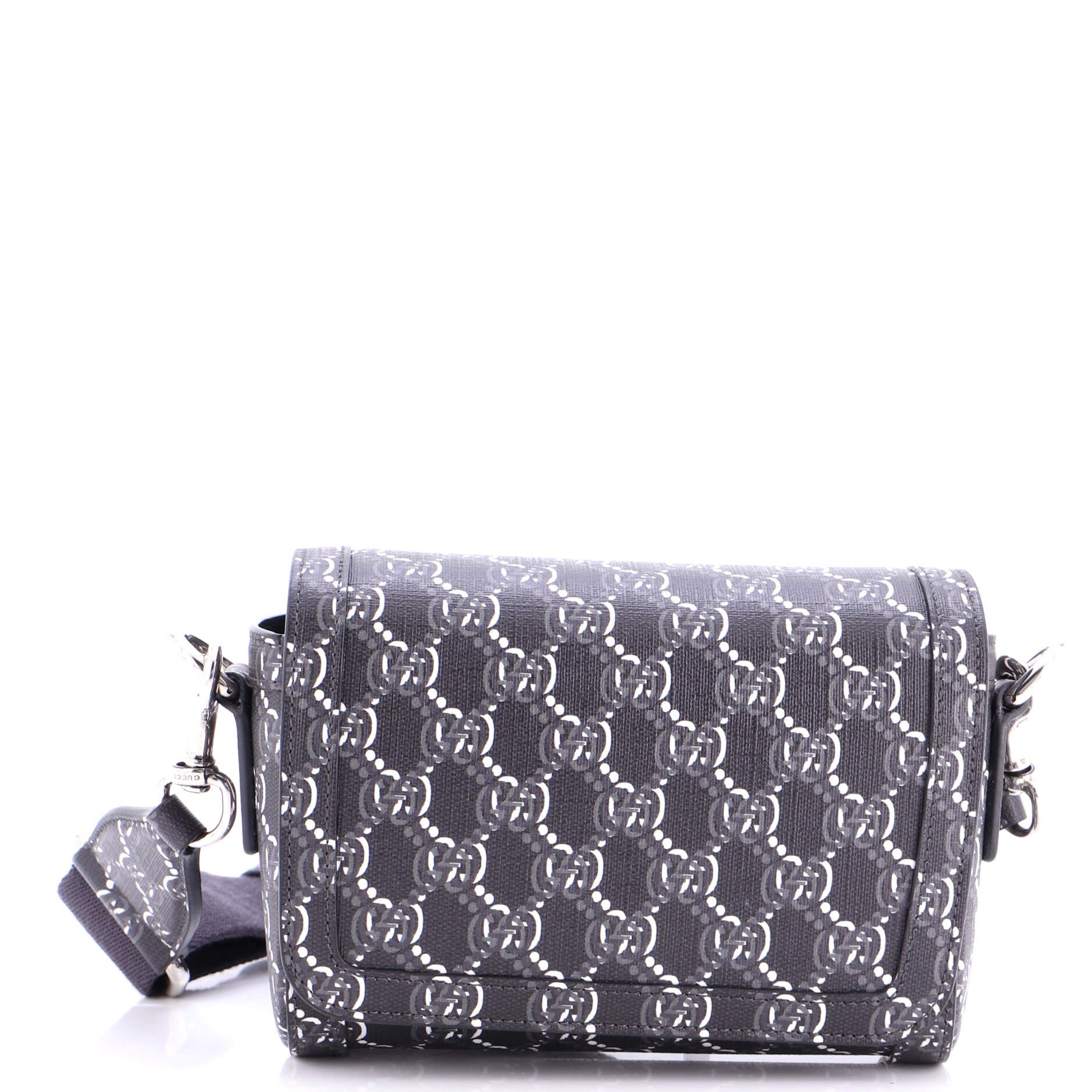Flap Messenger Bag GG Shadow Coated Canvas Super Mini