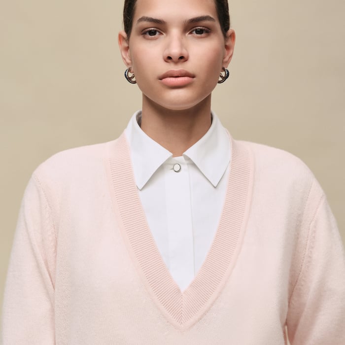 Rose Palomino Cashmere Long-sleeve Sweater