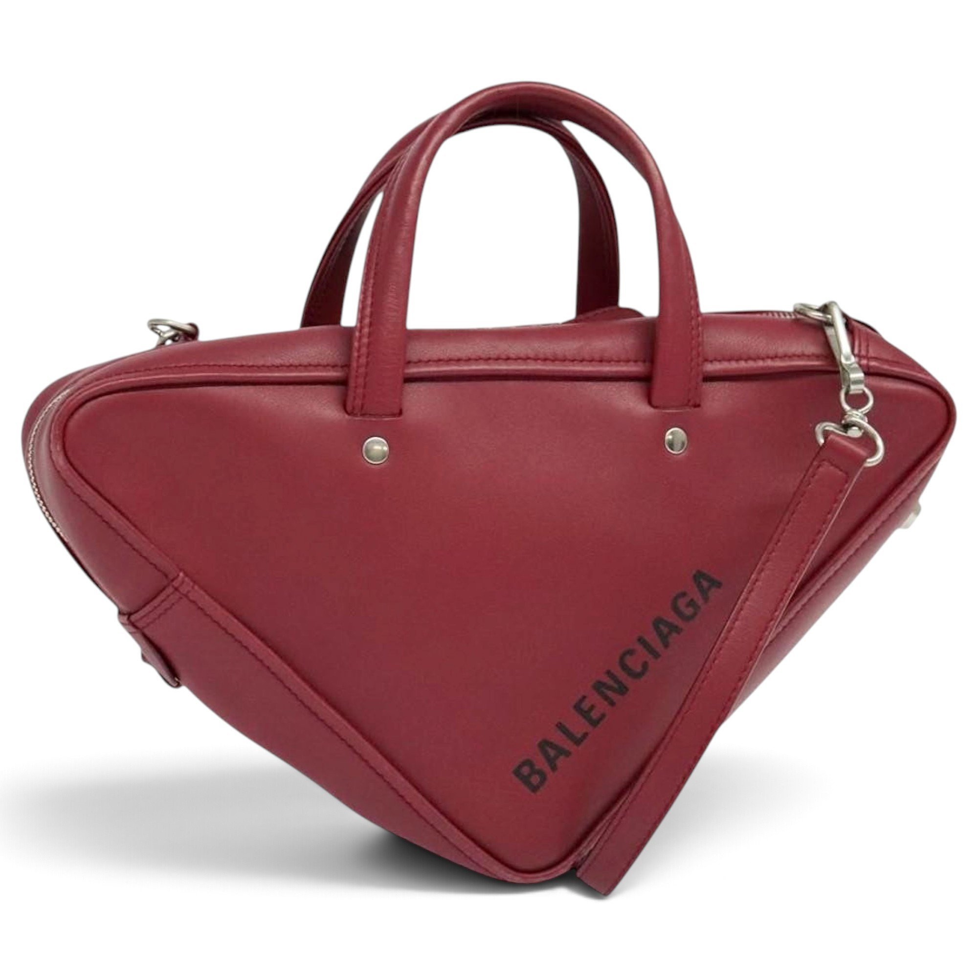 Triangle leather handbag