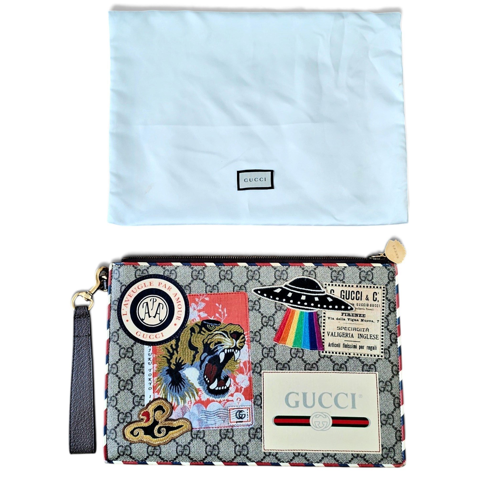 Leather clutch bag