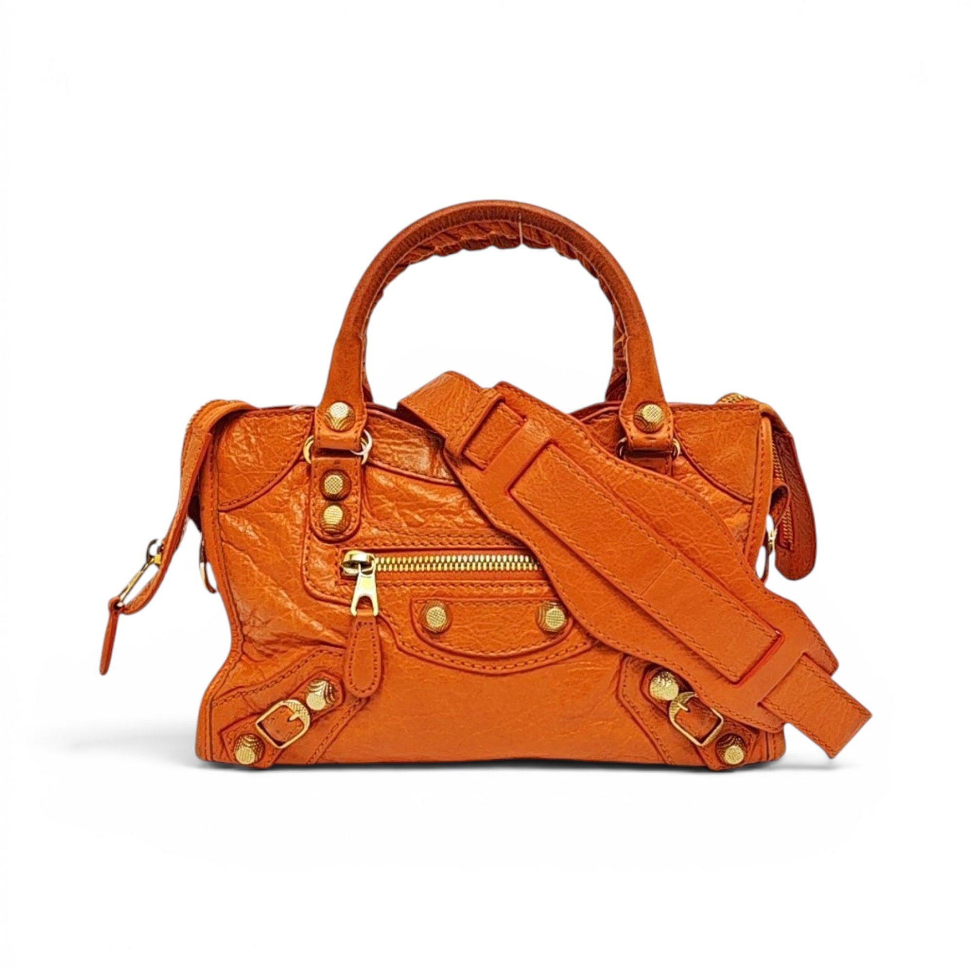 City leather handbag