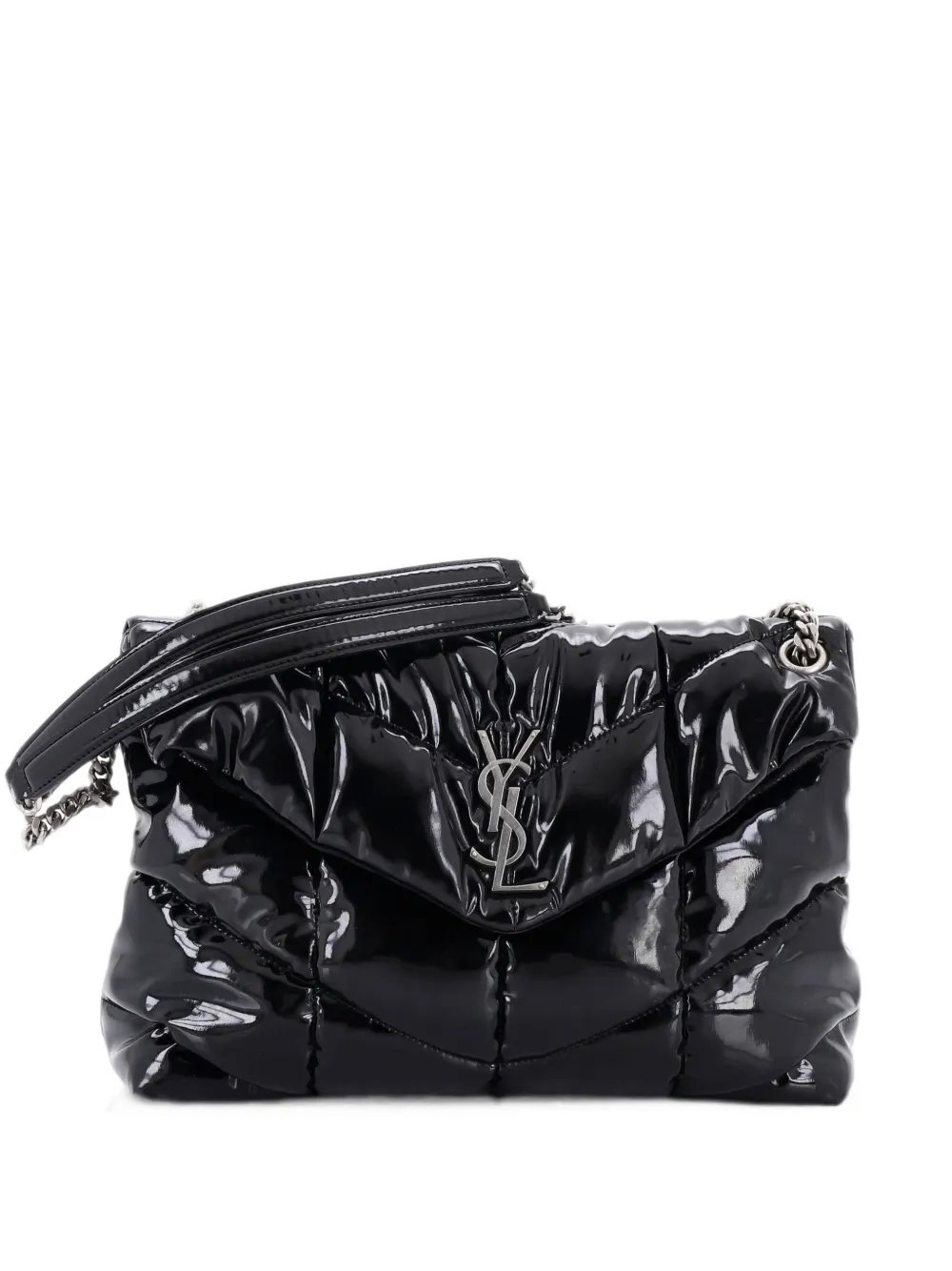 Loulou Puffer Quilted Patent Medium shoulder bag