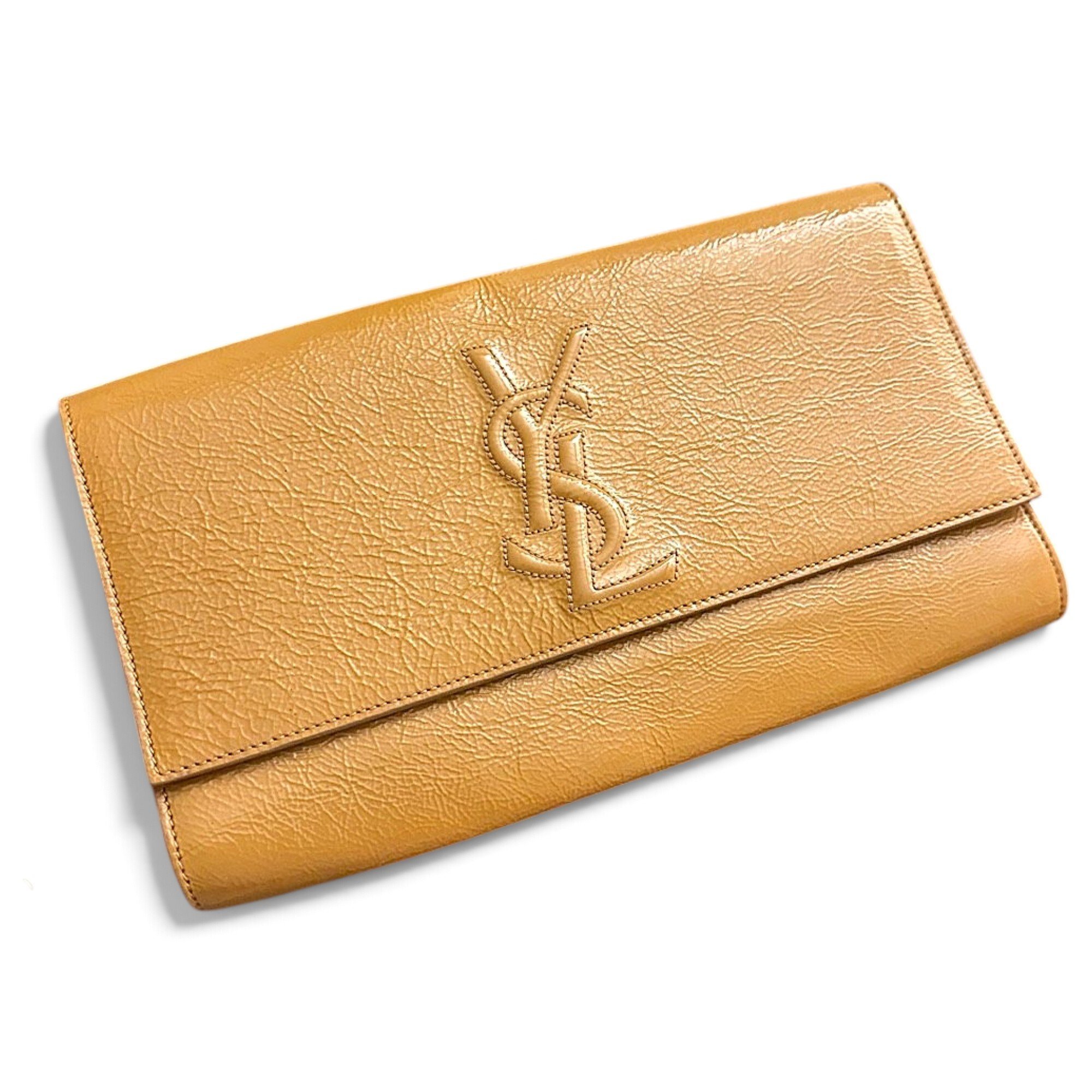 Patent leather clutch bag