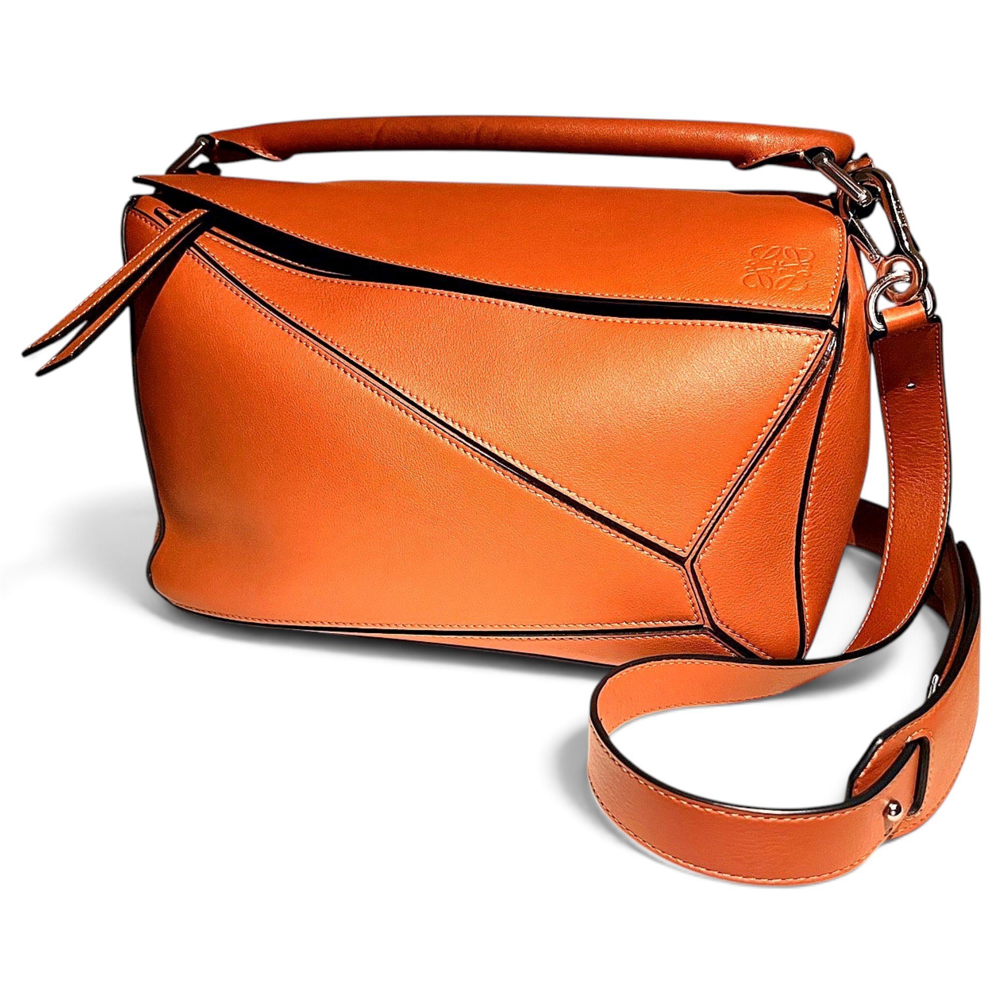 Puzzle leather handbag