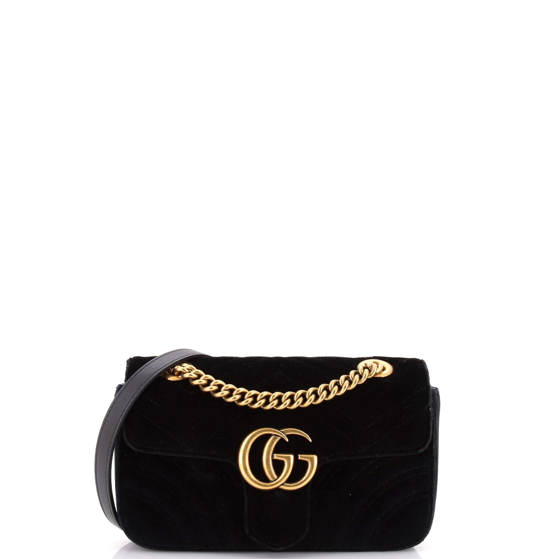 GG Marmont Flap Bag Matelasse Velvet Mini