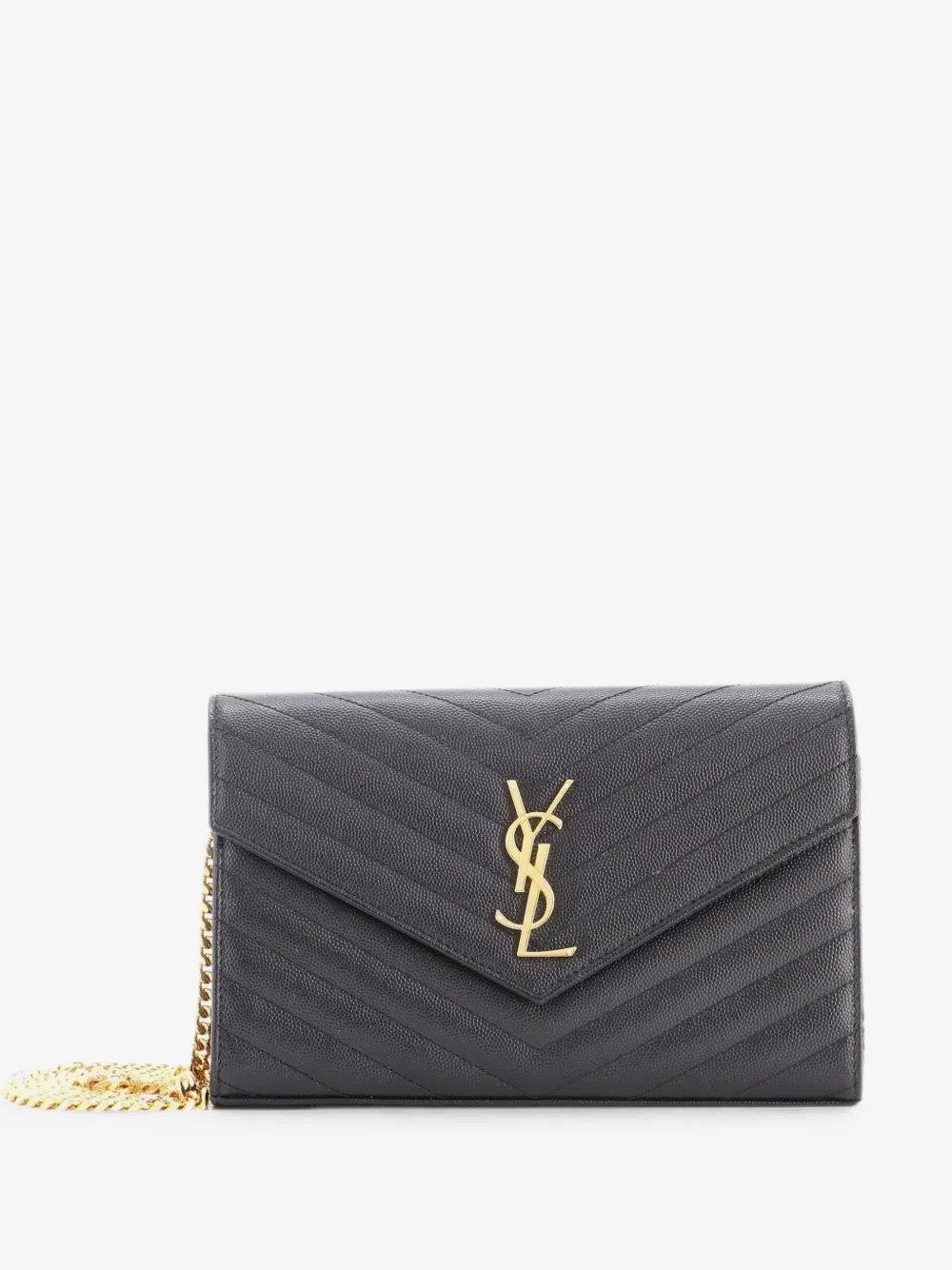 Classic Monogram Wallet on Chain Matelasse Chevron Leather Medium crossbody bag