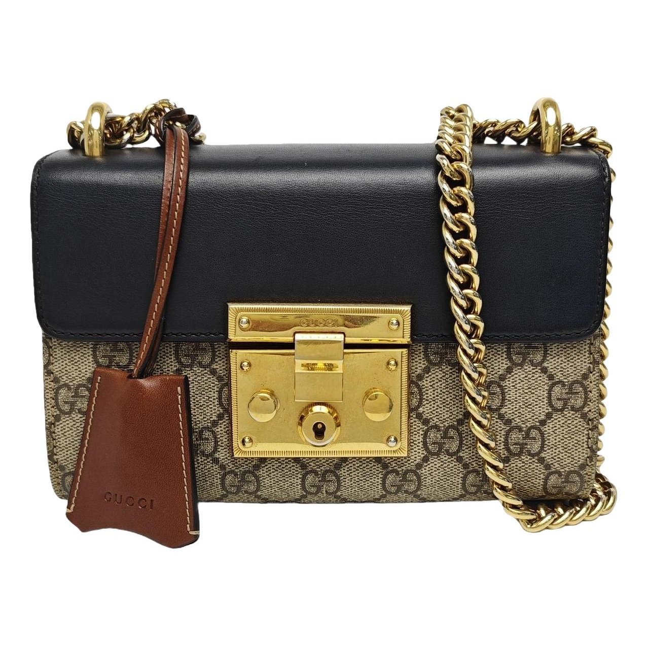 Padlock leather handbag