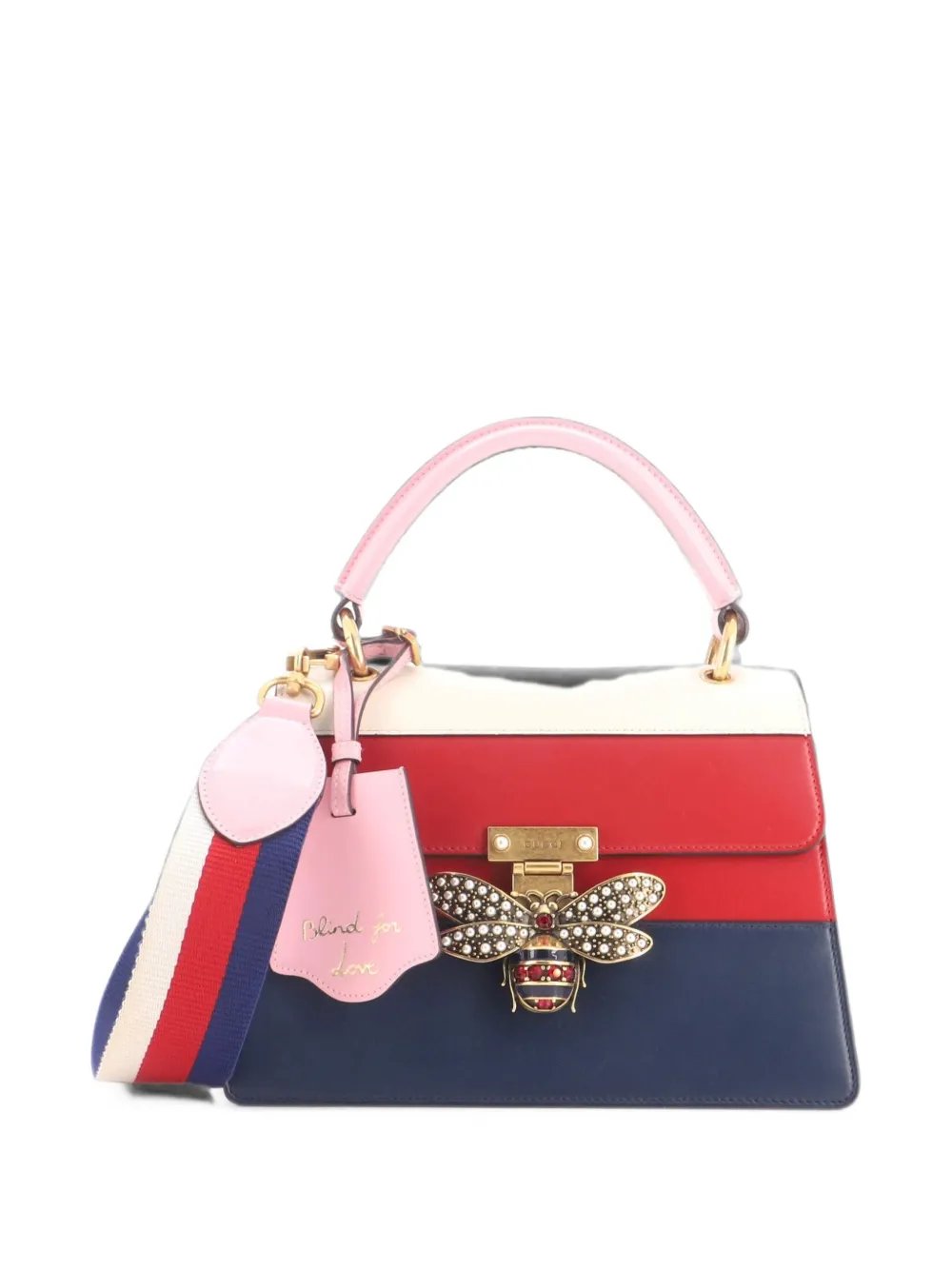 Queen Margaret Top Handle Bag Colorblock Leather Small satchel