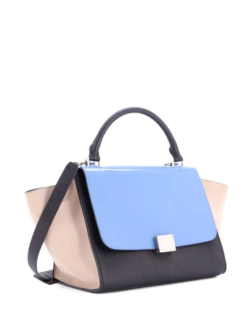Trapeze Bag Leather with Patent Small satchel