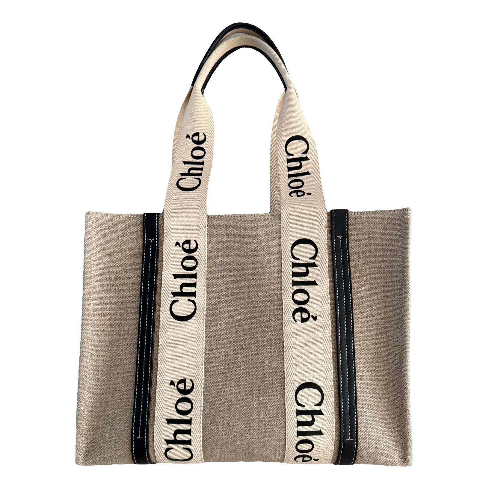Woody linen tote