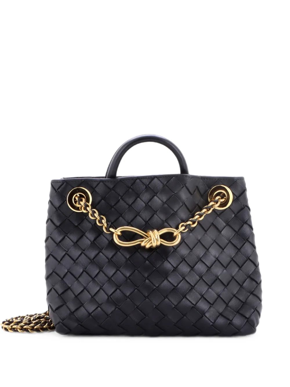 Andiamo Chain Top Handle Bag Intrecciato Nappa Small satchel