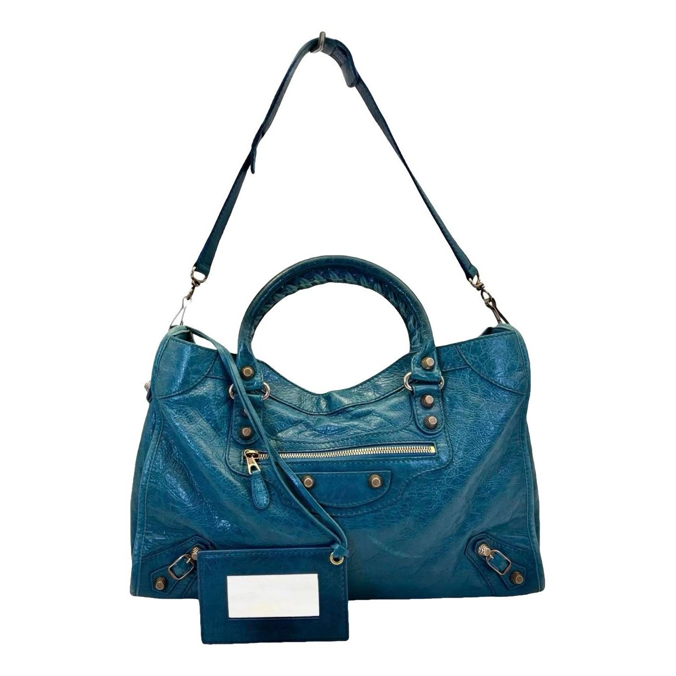 City leather handbag