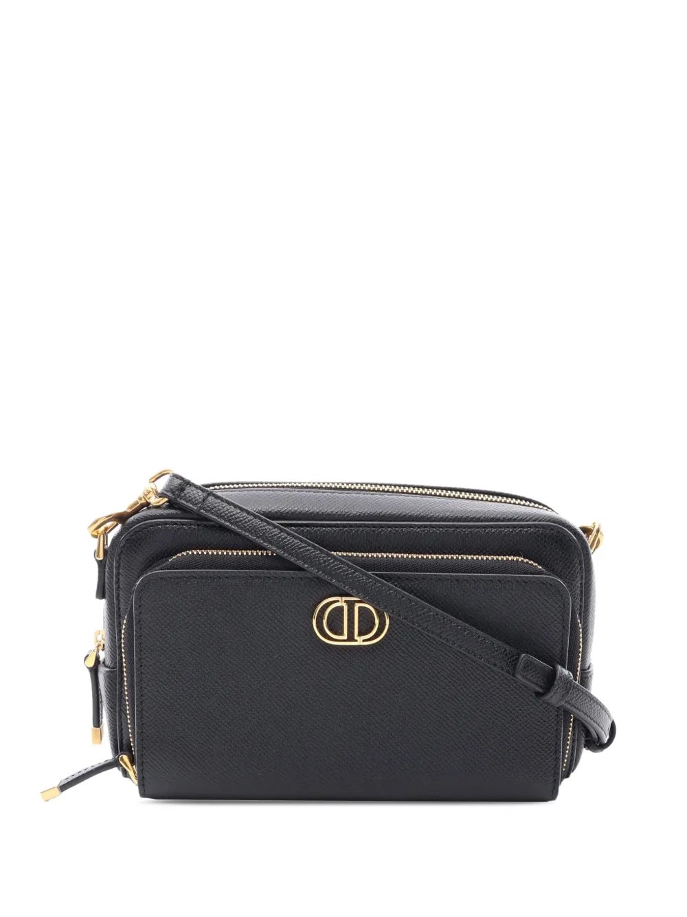 2000-2026 Grained Calfskin Caro Double Pouch crossbody bag