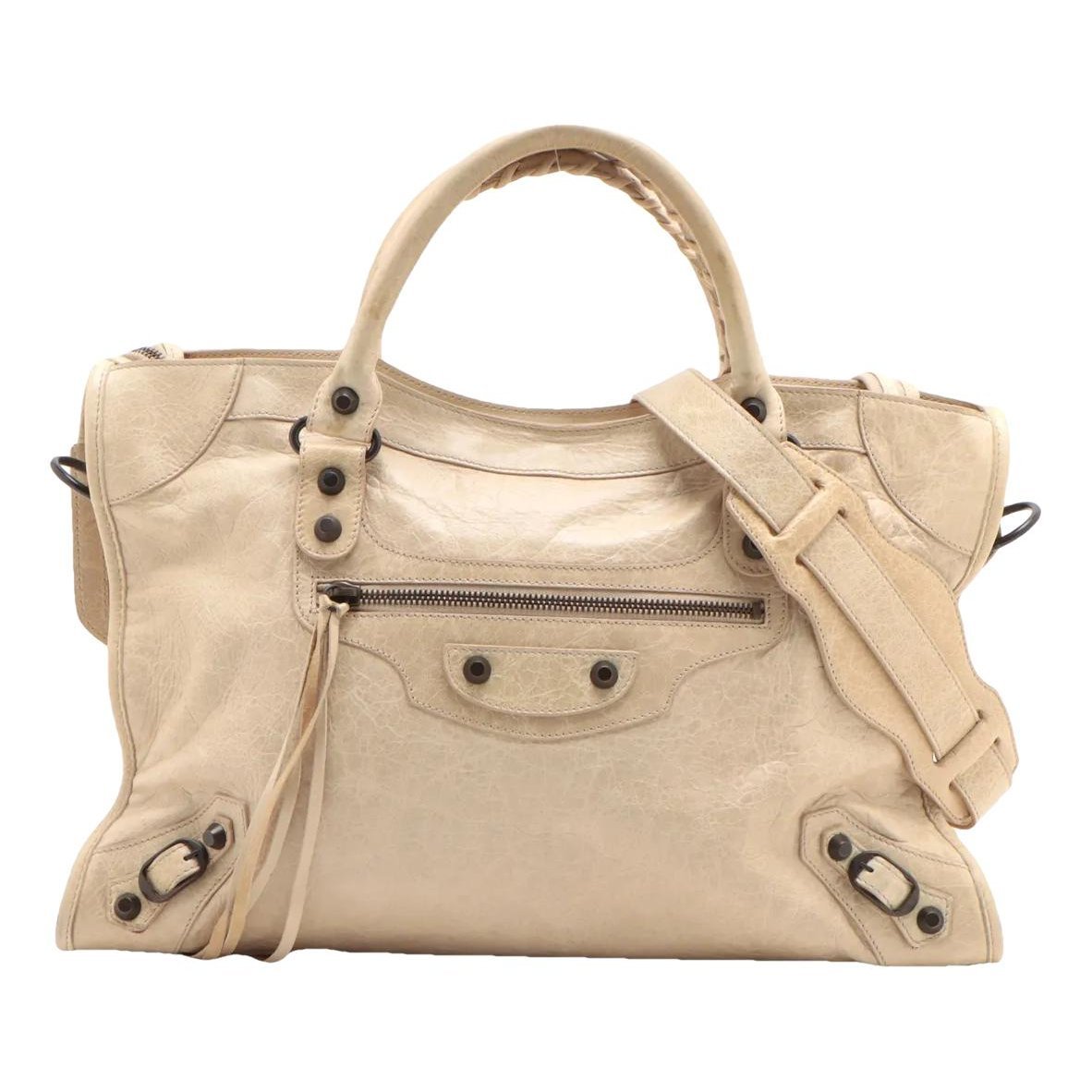 City leather handbag
