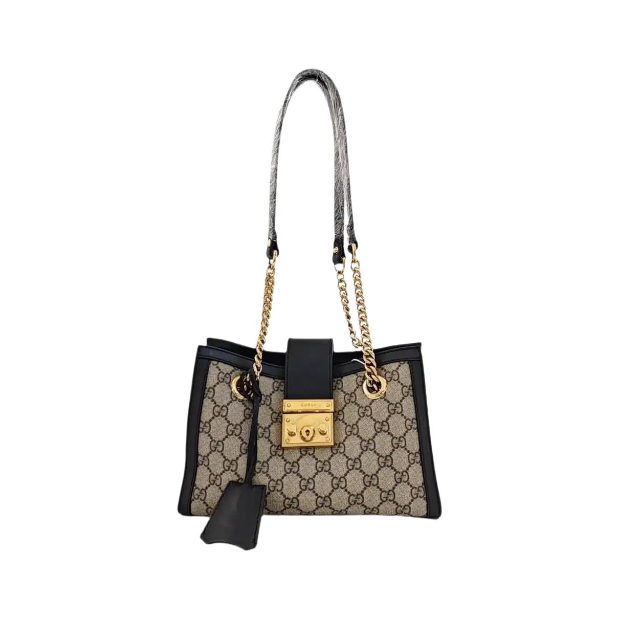 Padlock leather handbag