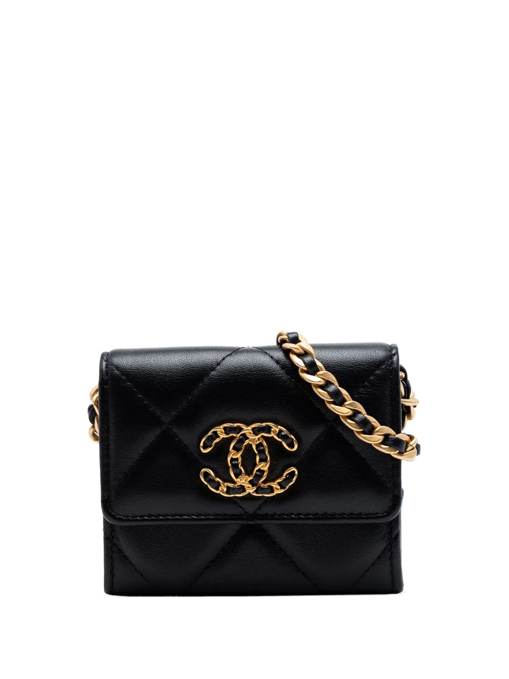 2021 Quilted Lambskin 19 Flap Coin Purse With Chain crossbody bag