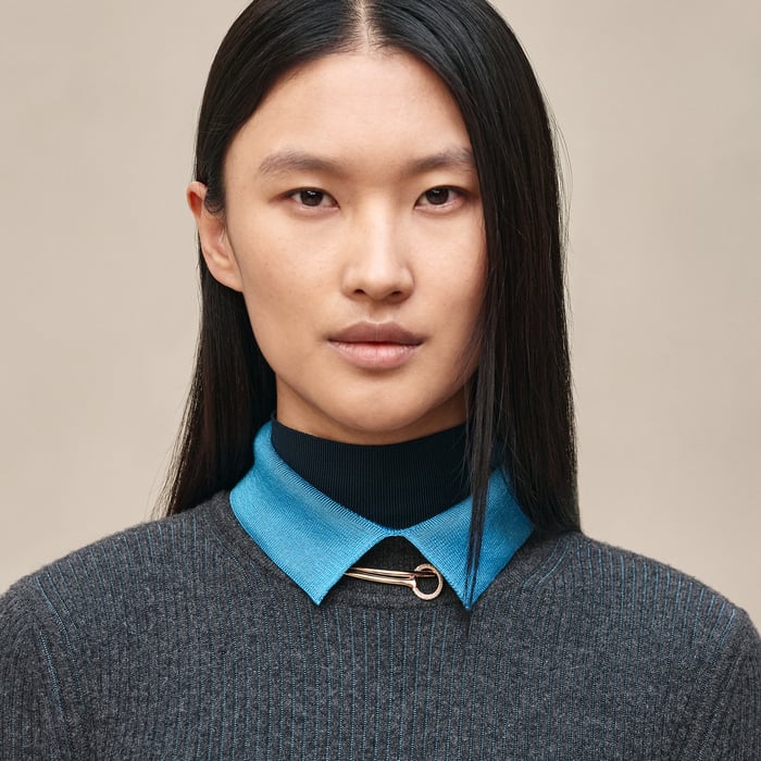 Gris Satin Long-sleeve Sweater