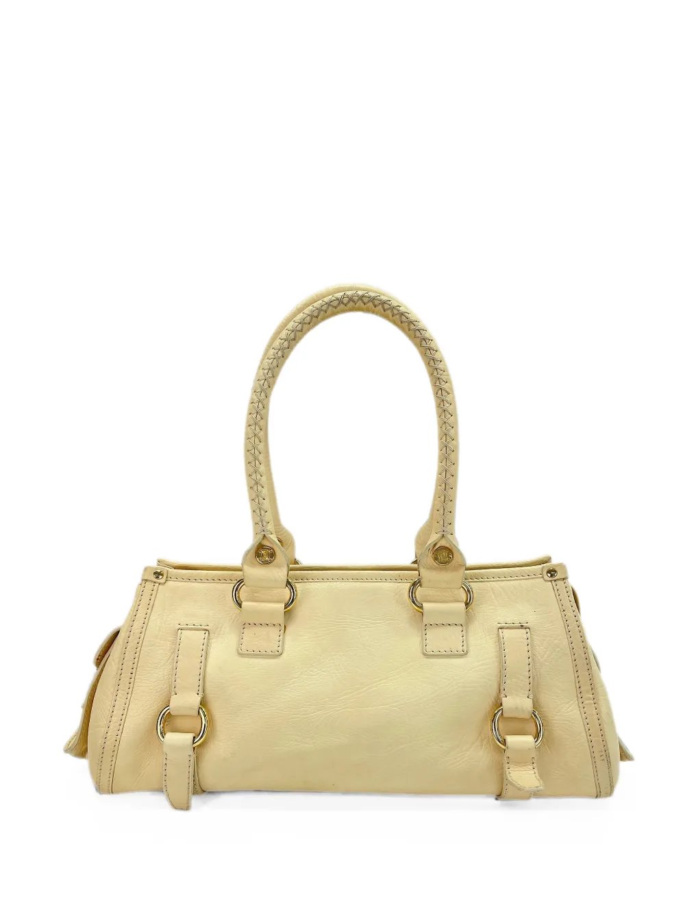 2000s whipstitch-trim shoulder bag