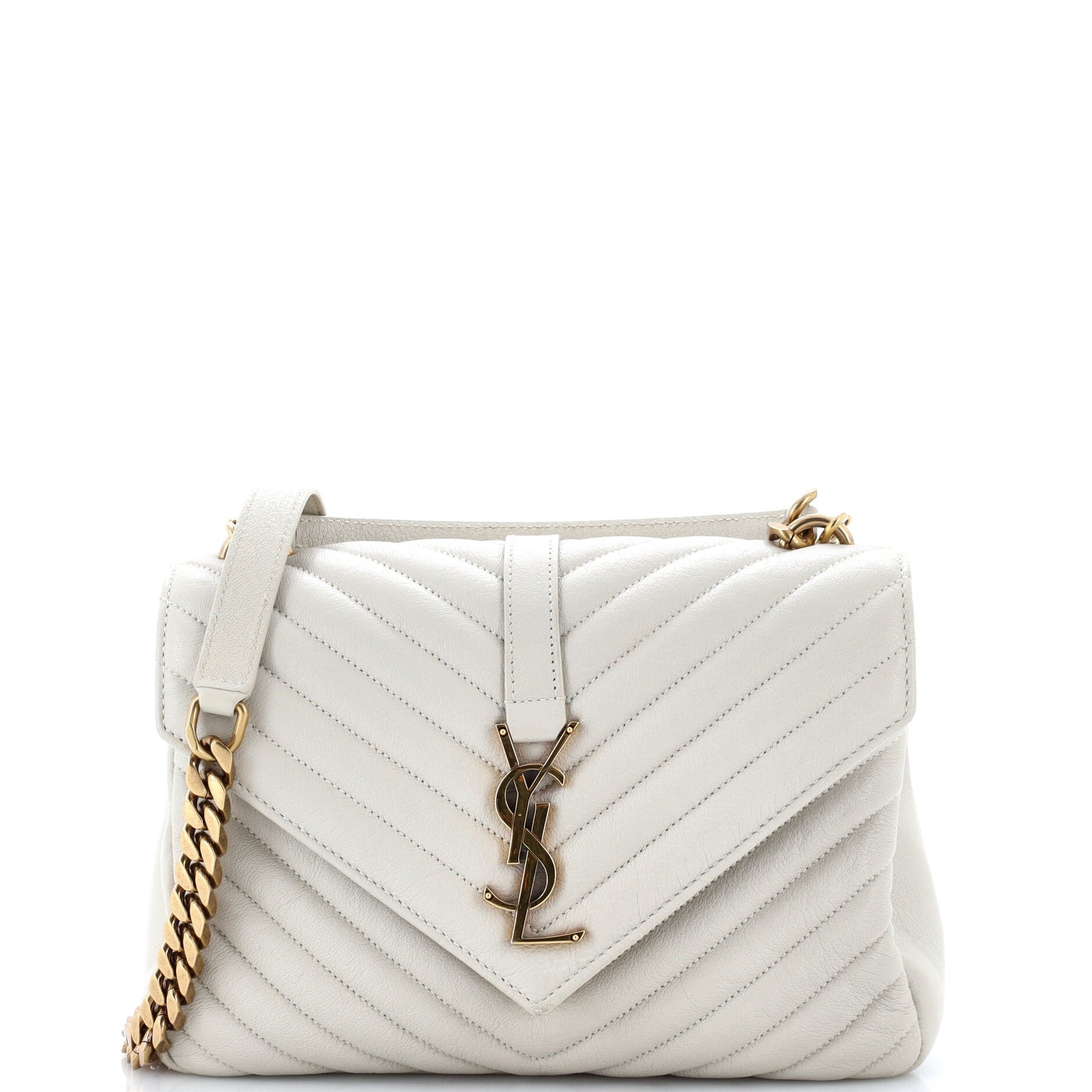 Classic Monogram College Bag Matelasse Chevron Leather Medium