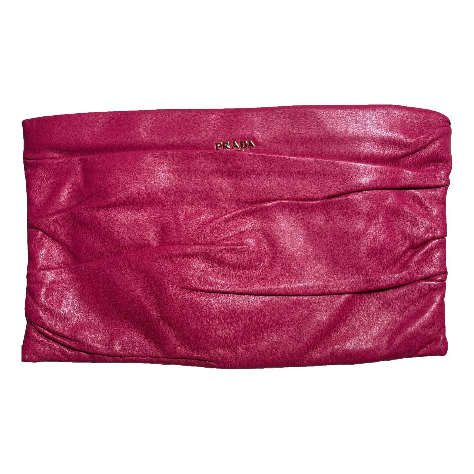 Etiquette leather clutch bag