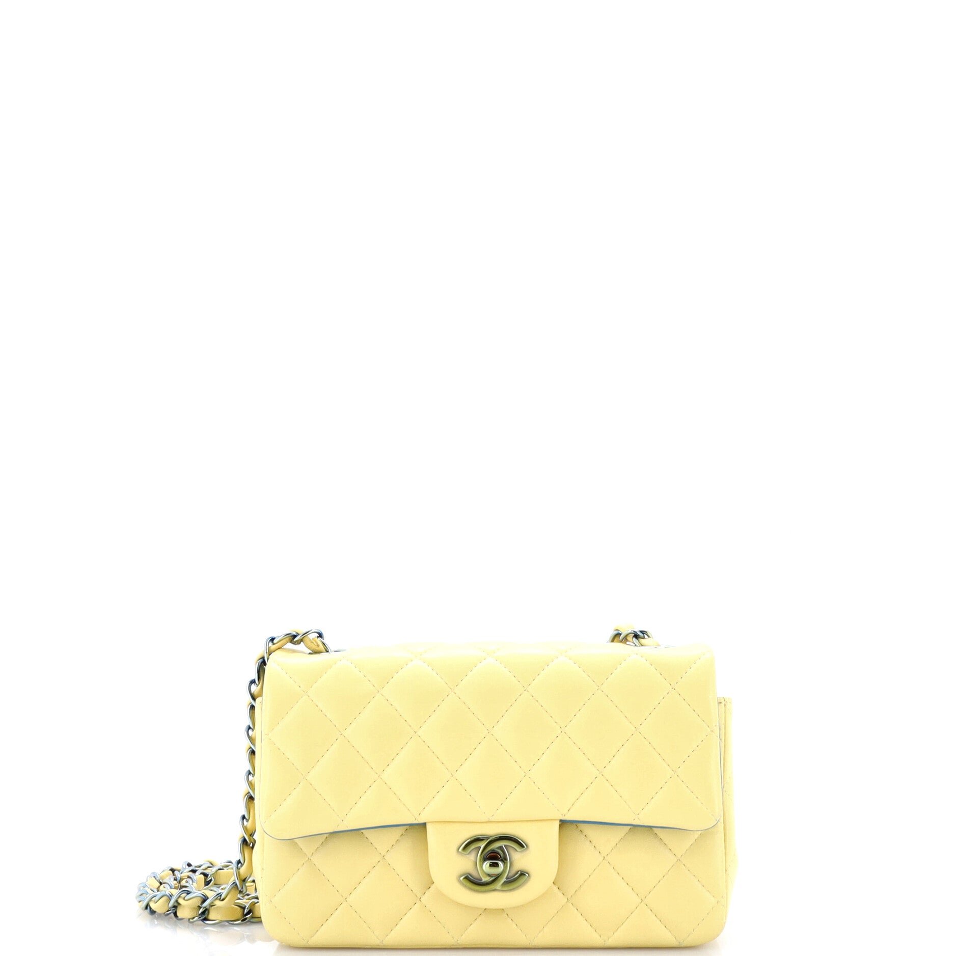 Classic Single Flap Bag Quilted Lambskin with Rainbow Hardware Mini