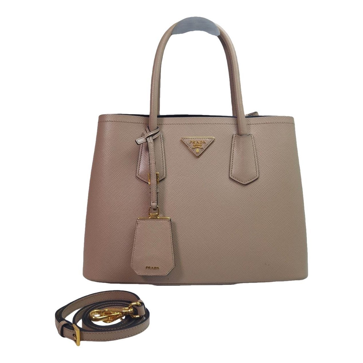 Double leather handbag