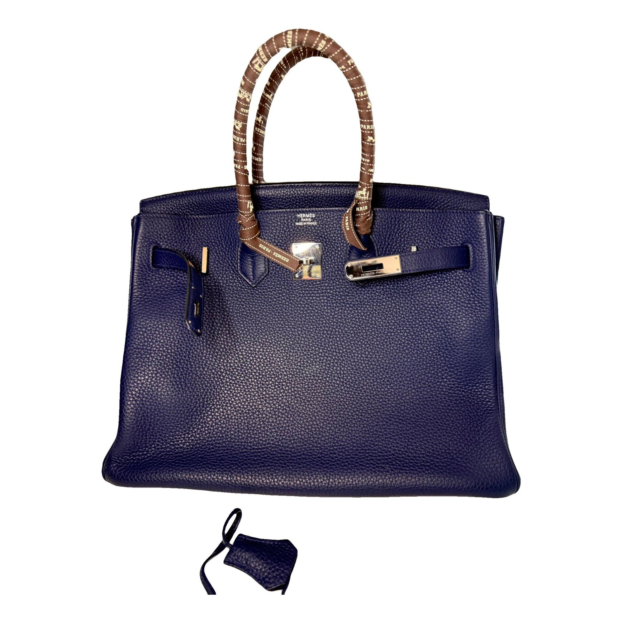 Hermes Birkin 35 Handbag Navy Togo Leather