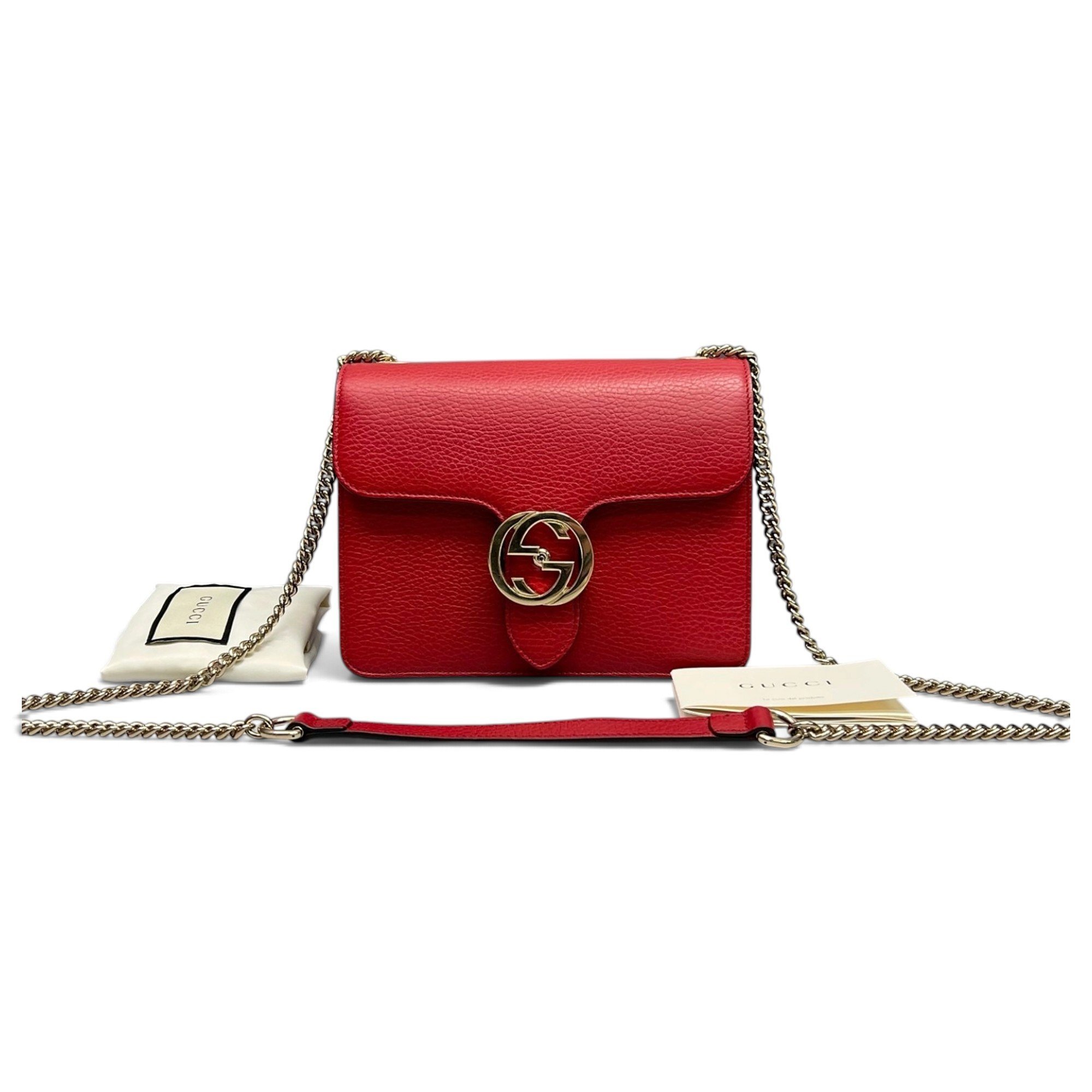 Interlocking leather crossbody bag