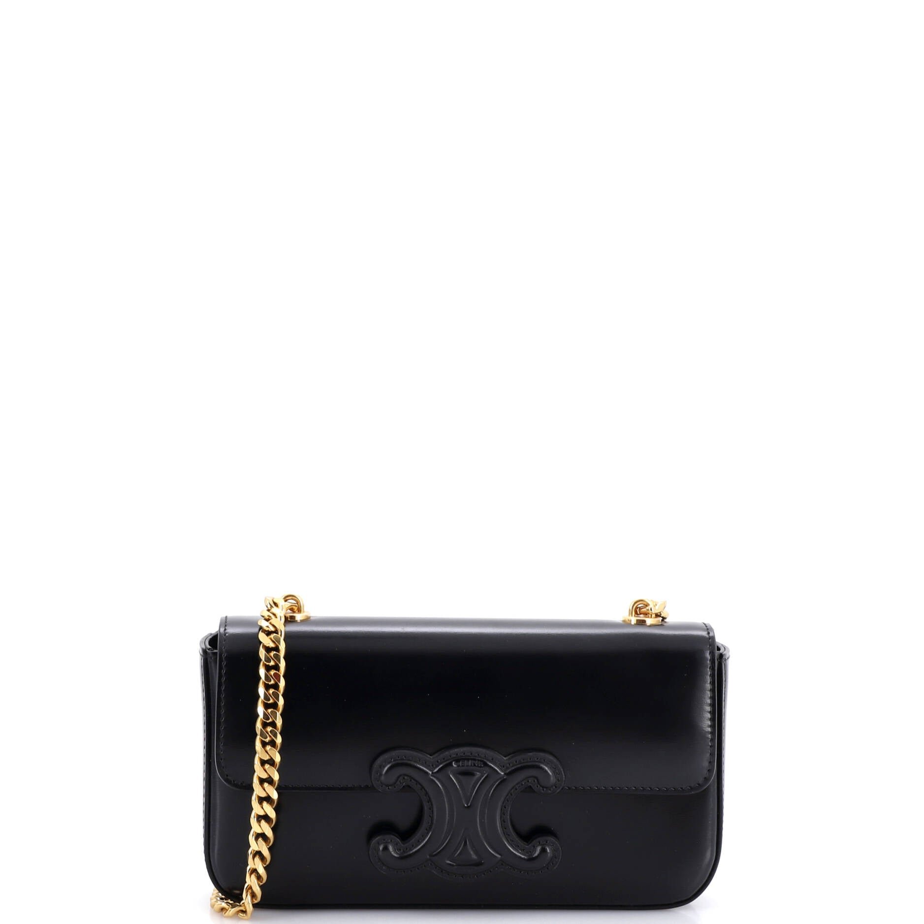 Triomphe Chain Shoulder Bag Leather Small