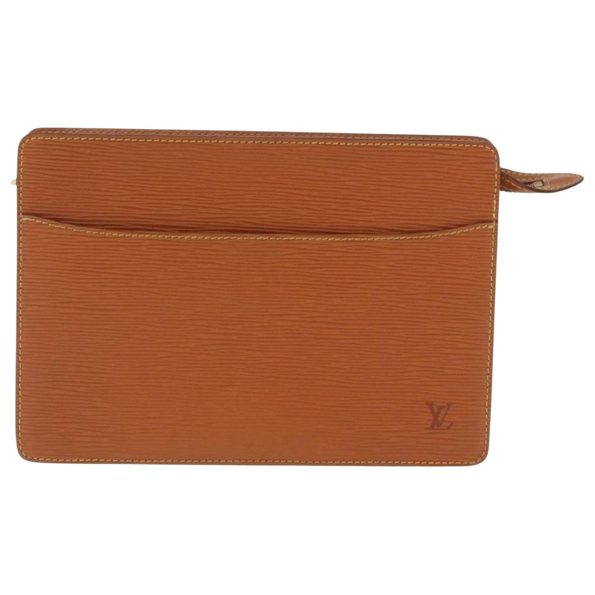 Leather clutch bag