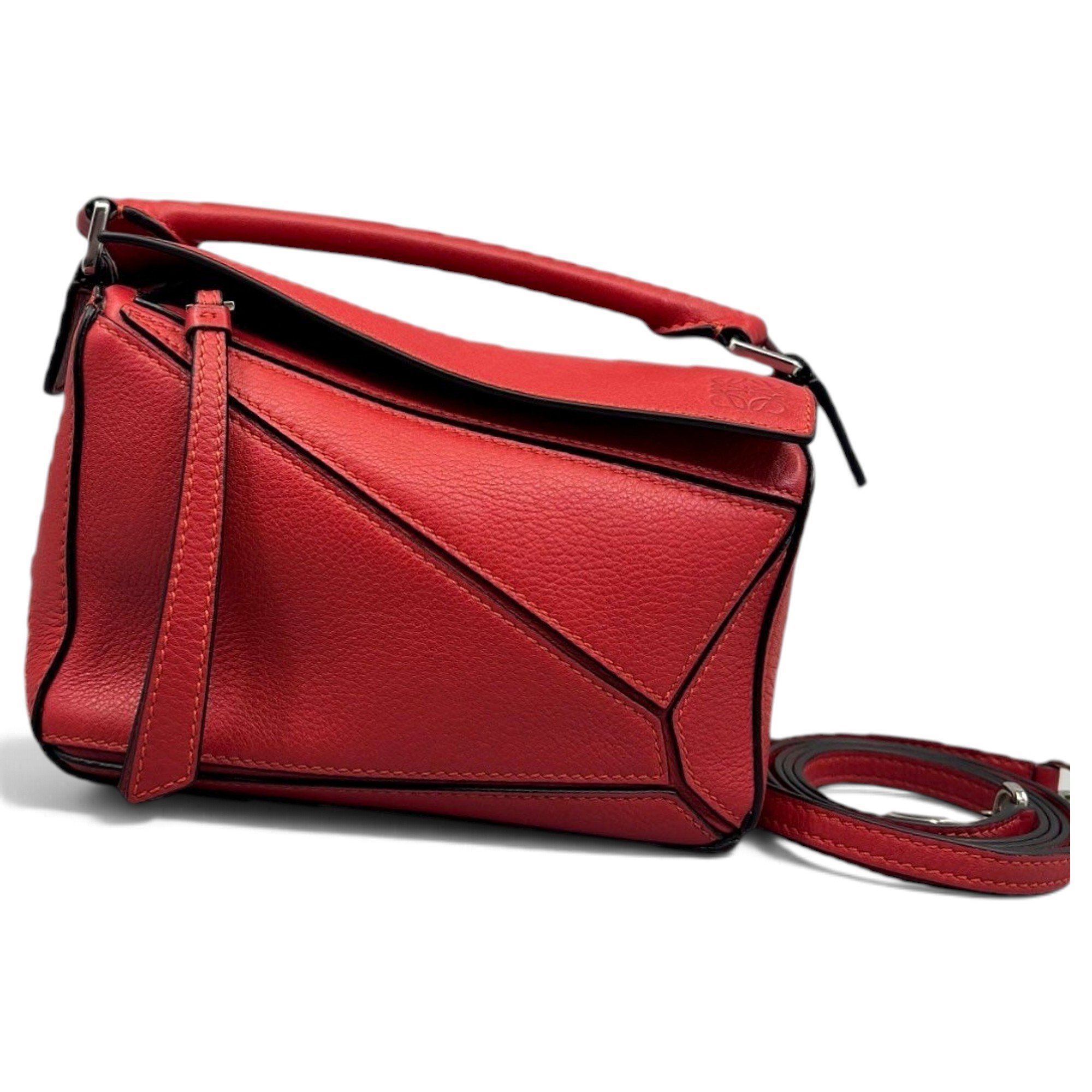 Puzzle leather handbag