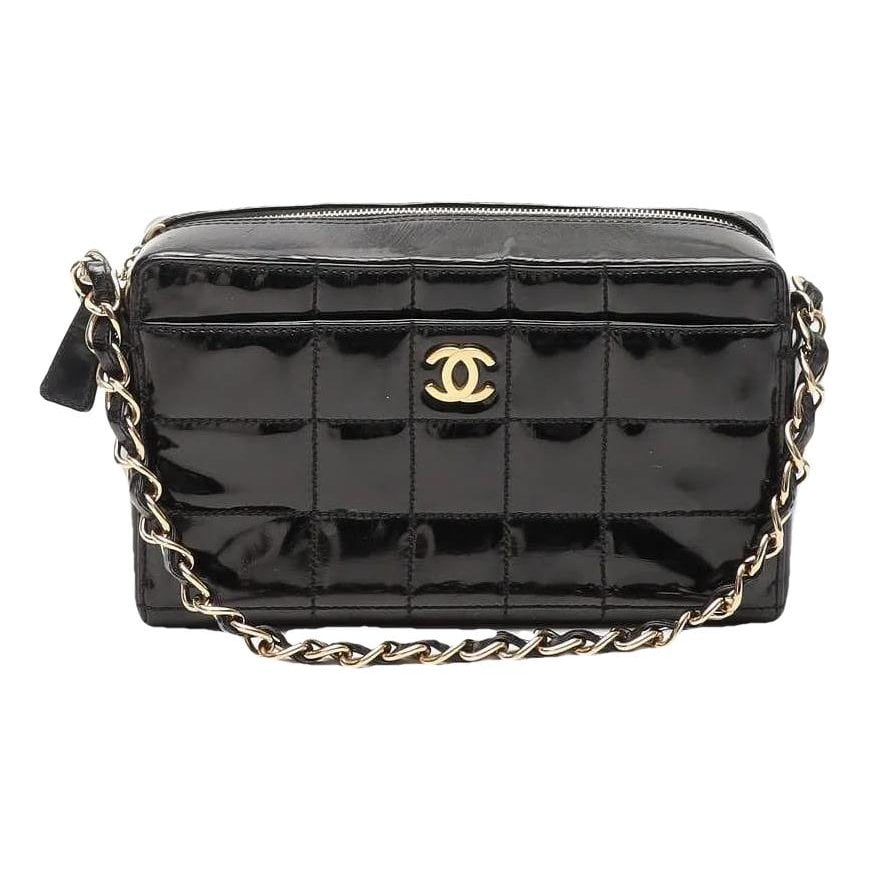 East West Chocolate Bar patent leather handbag