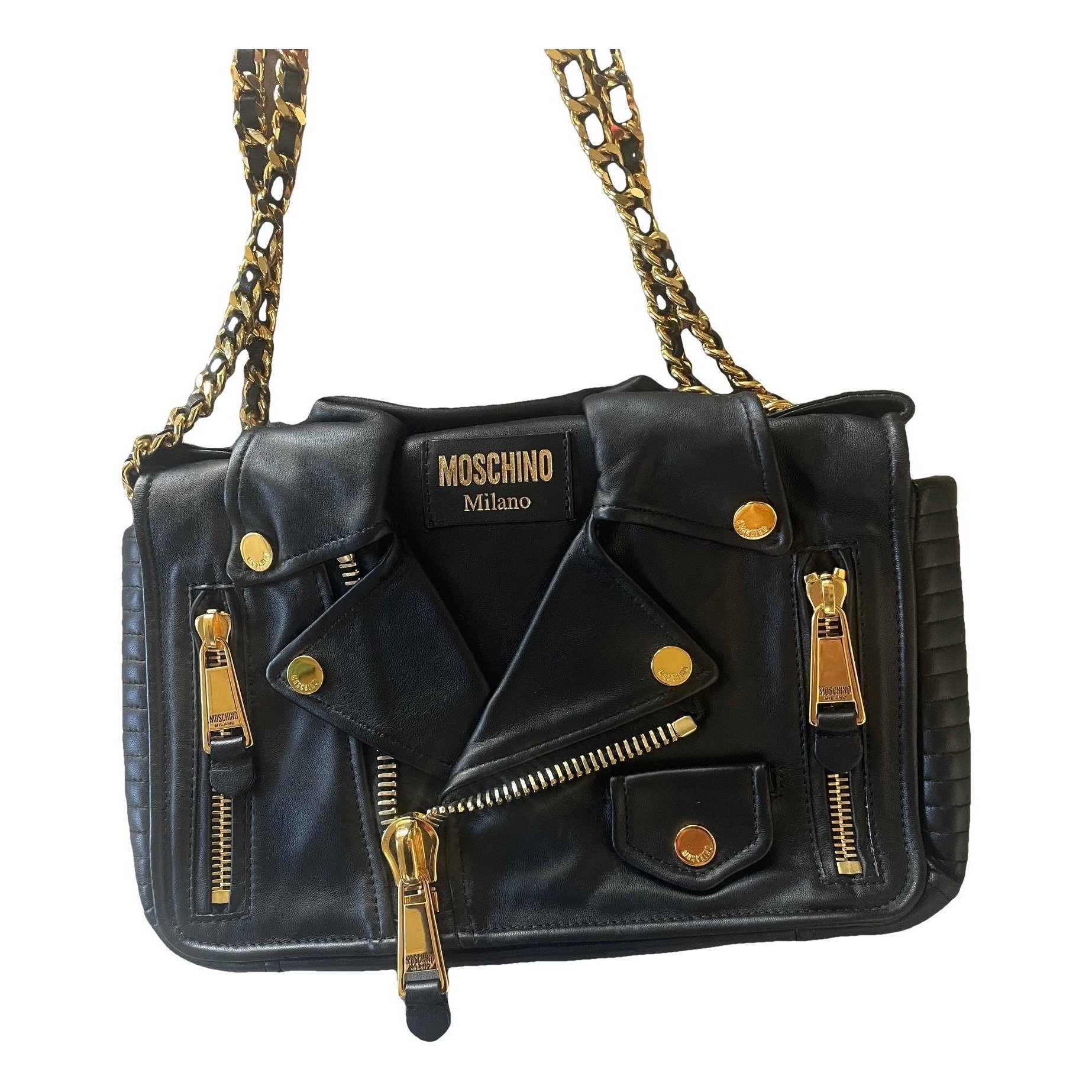 Biker leather handbag