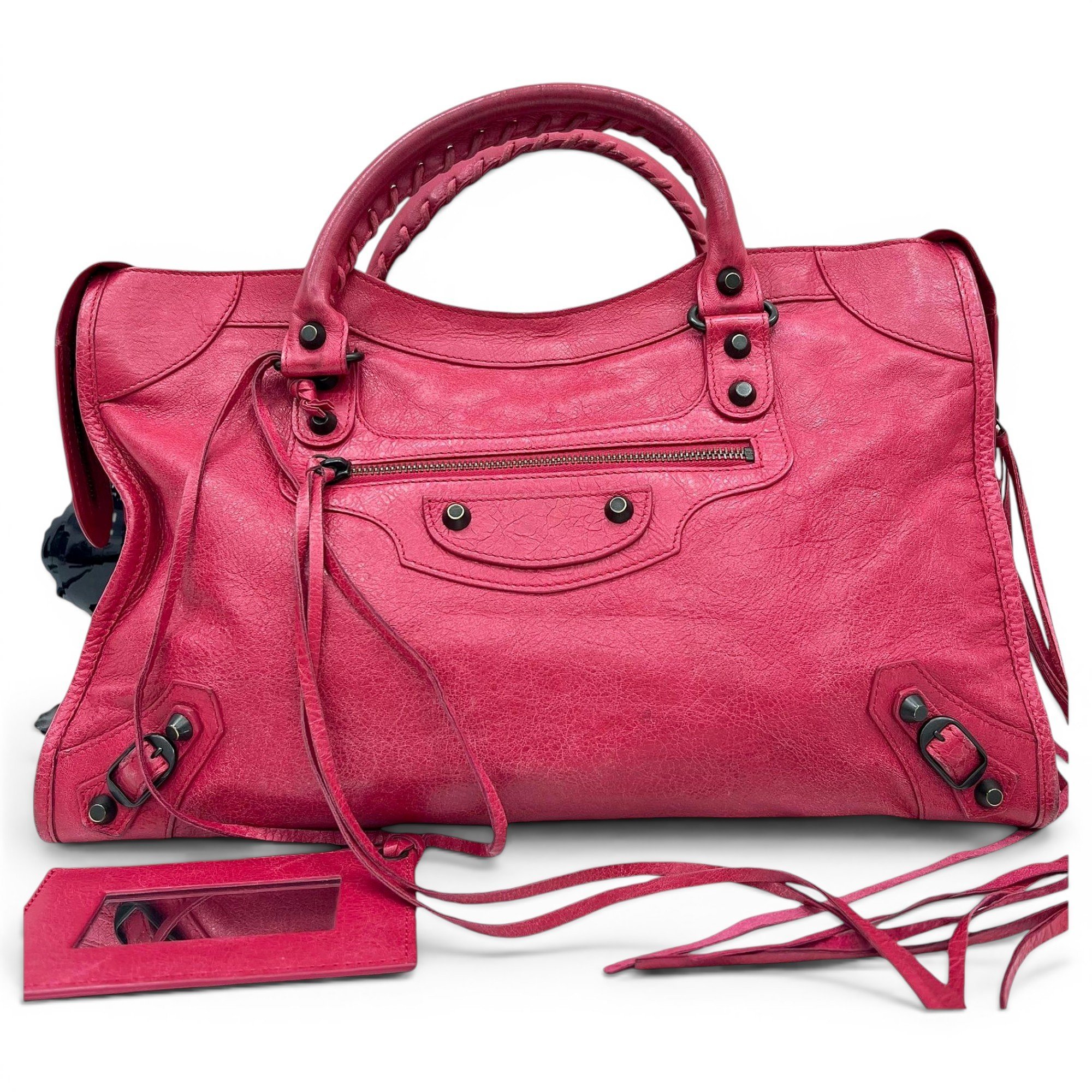City leather handbag