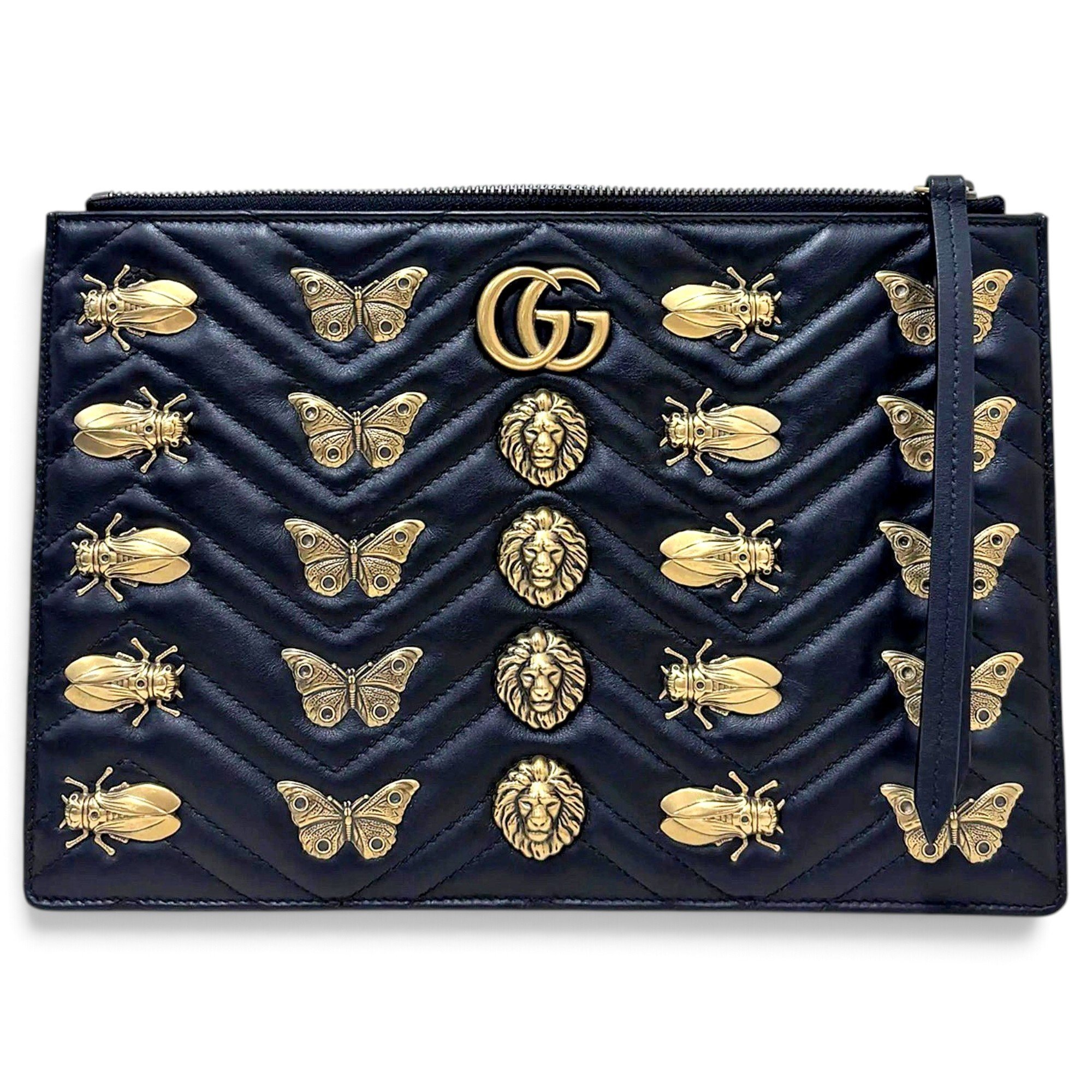 Leather clutch bag