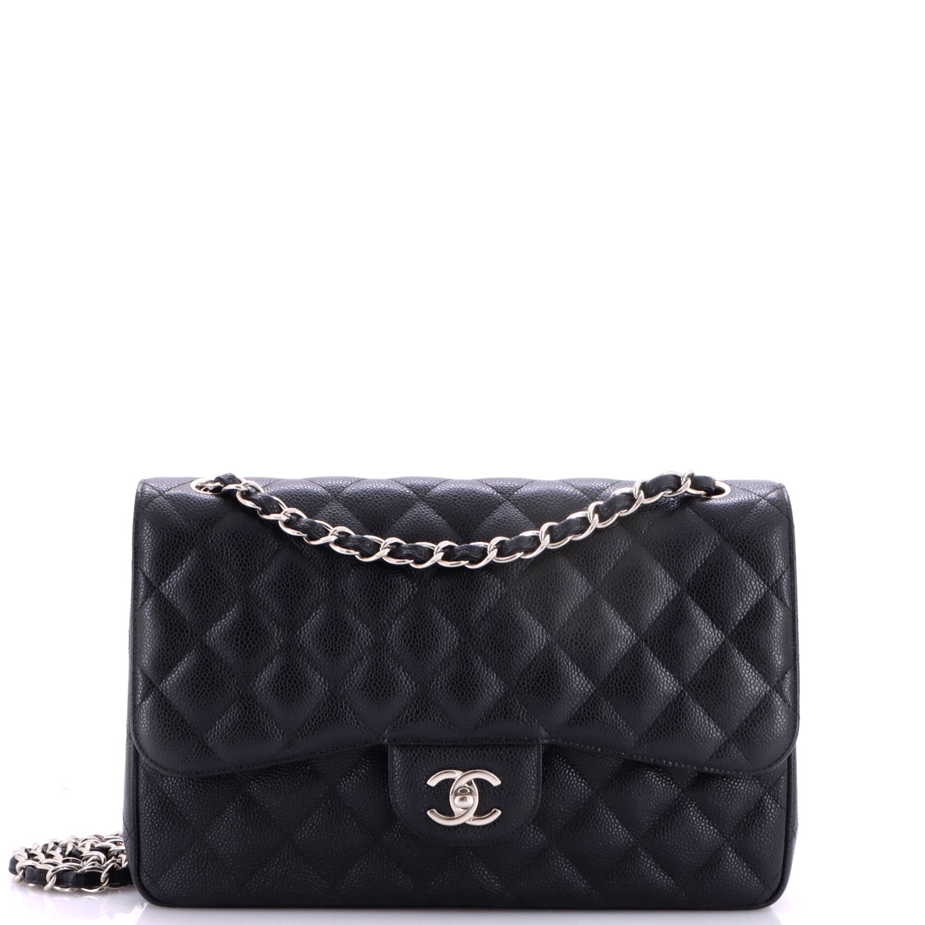 Classic Double Flap Bag Quilted Caviar Jumbo