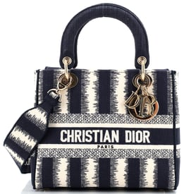 Dior Lady D-Lite Bag Striped Canvas Medium