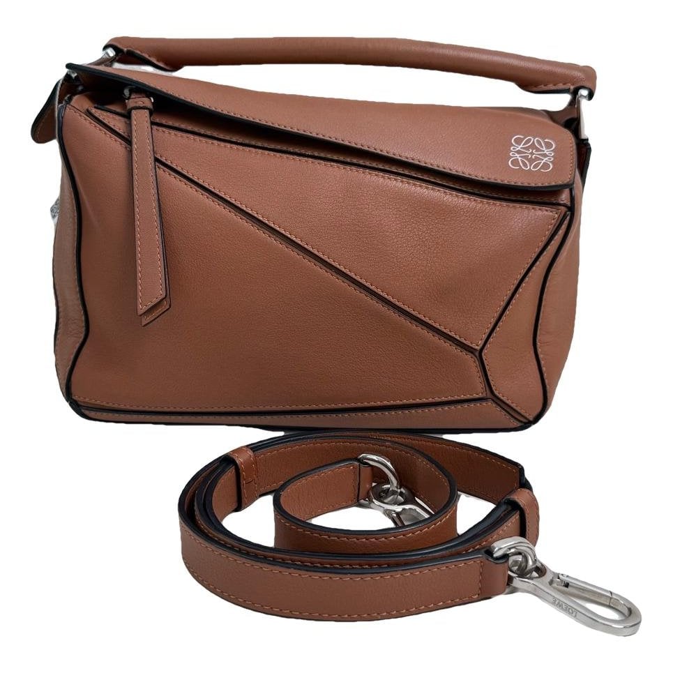 Puzzle leather handbag