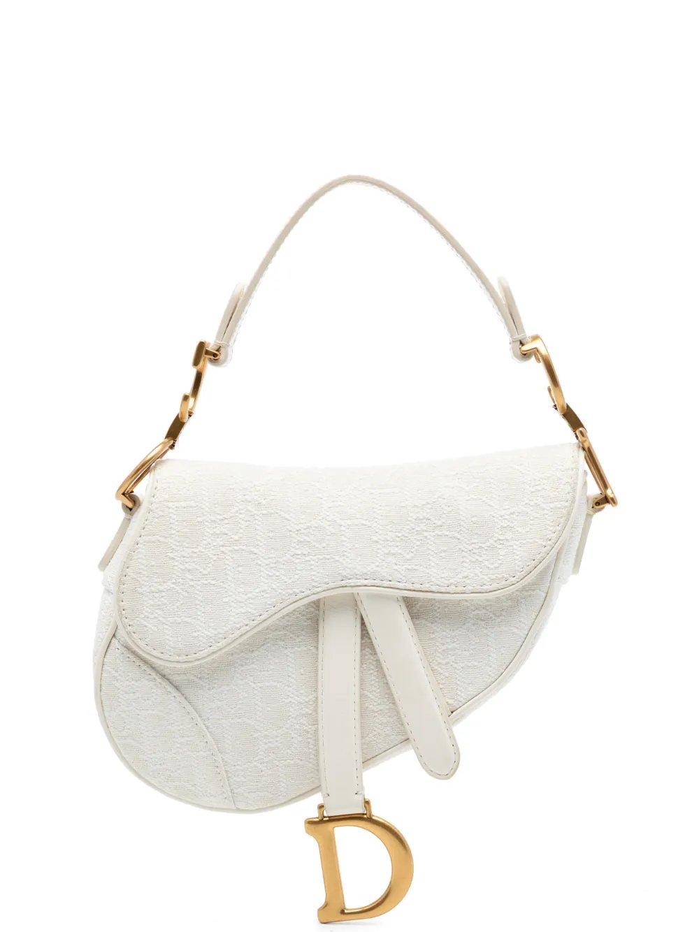 2020 Mini Oblique Embroidered Canvas Saddle Bag satchel