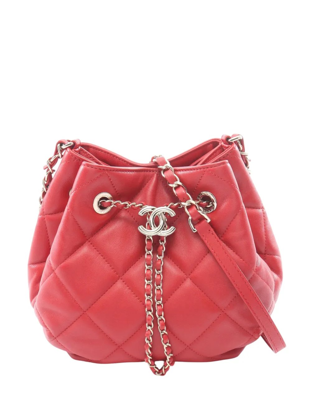 2019 Mini Lambskin CC Dweller Drawstring bucket bag