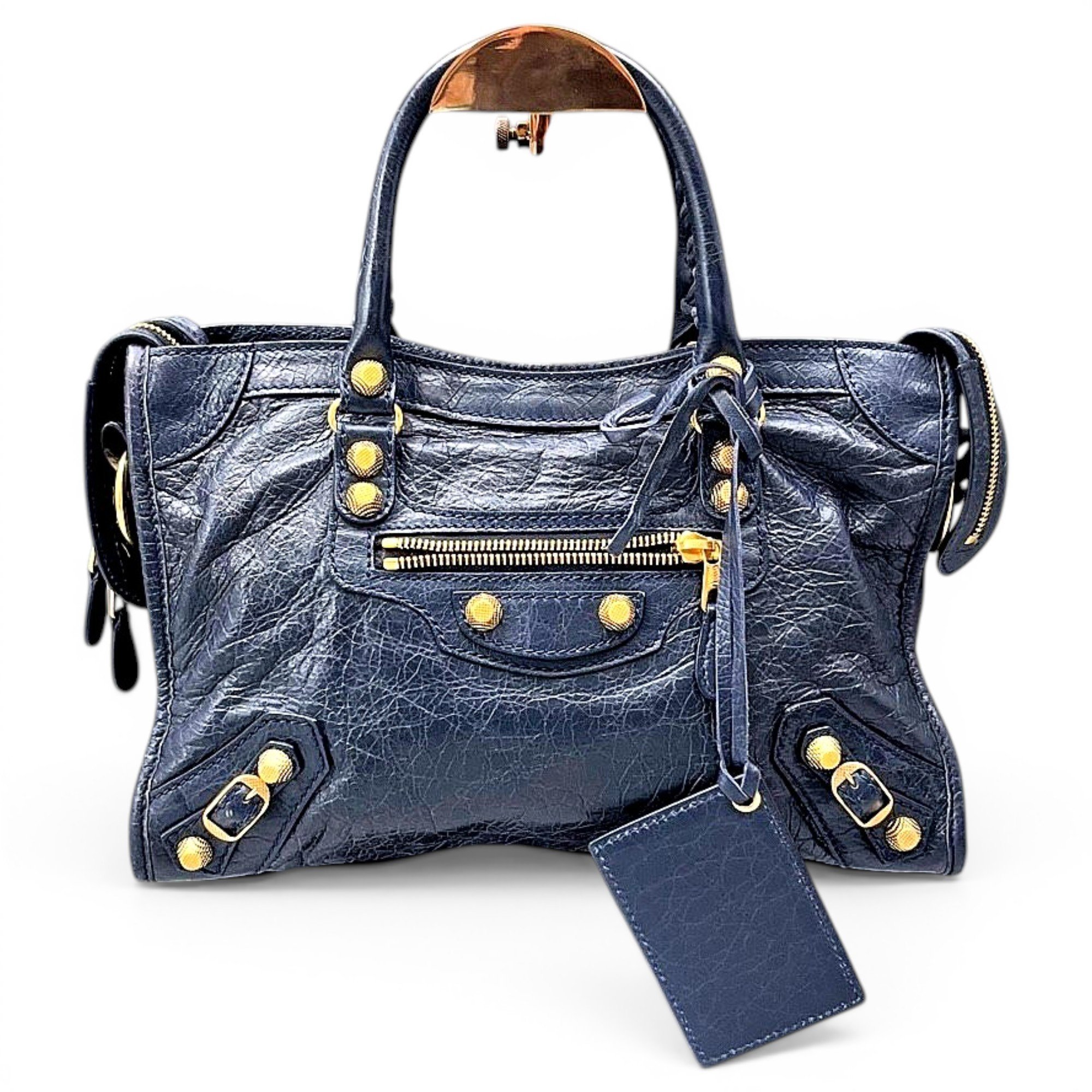 City leather handbag