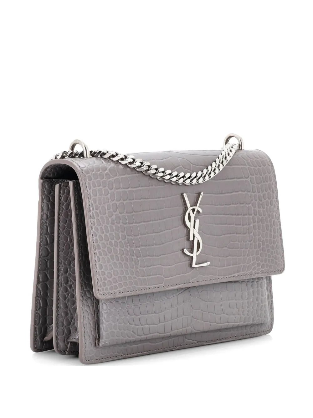 Sunset Crocodile Embossed Leather Medium crossbody bag
