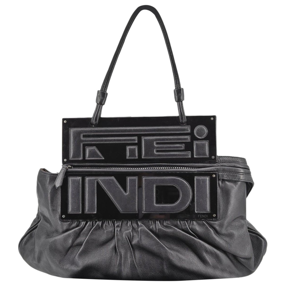Leather clutch bag