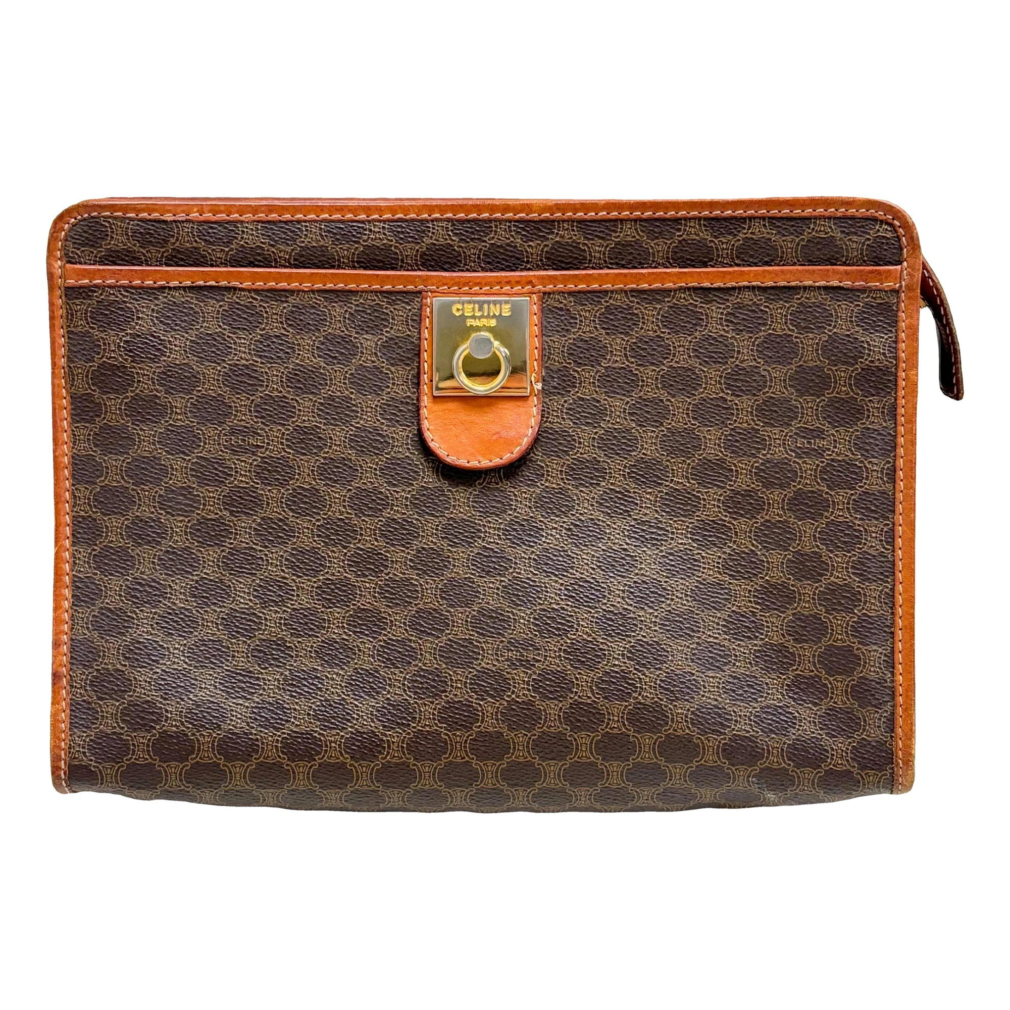 Leather clutch bag