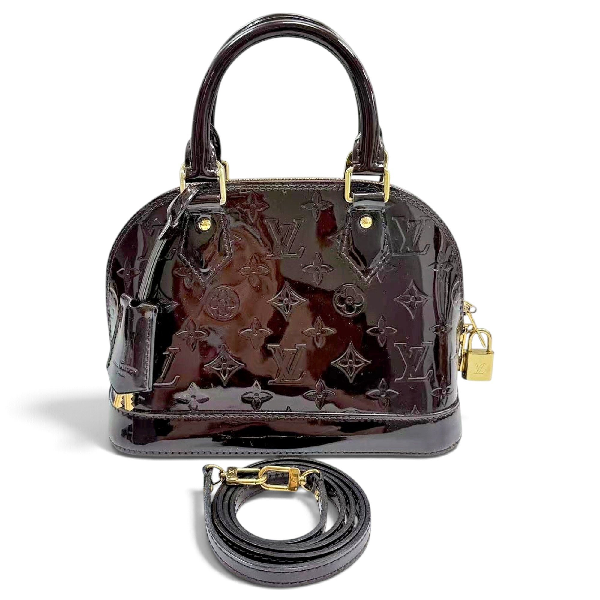 Louis Vuitton Alma BB patent leather handbag