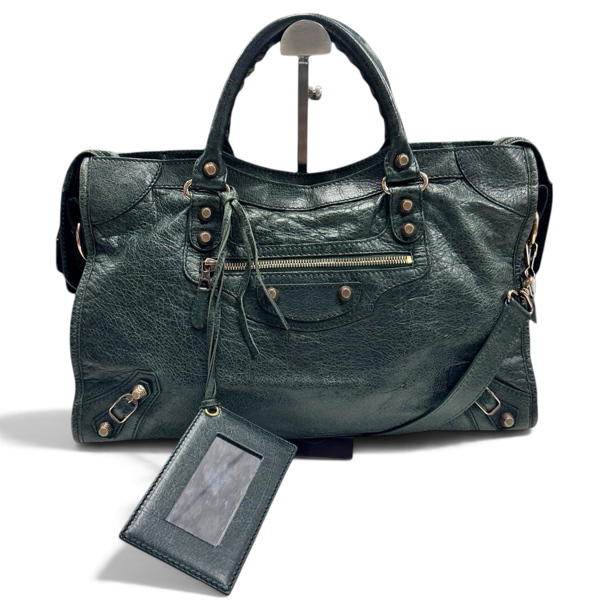 City leather handbag