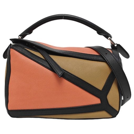 Puzzle leather handbag