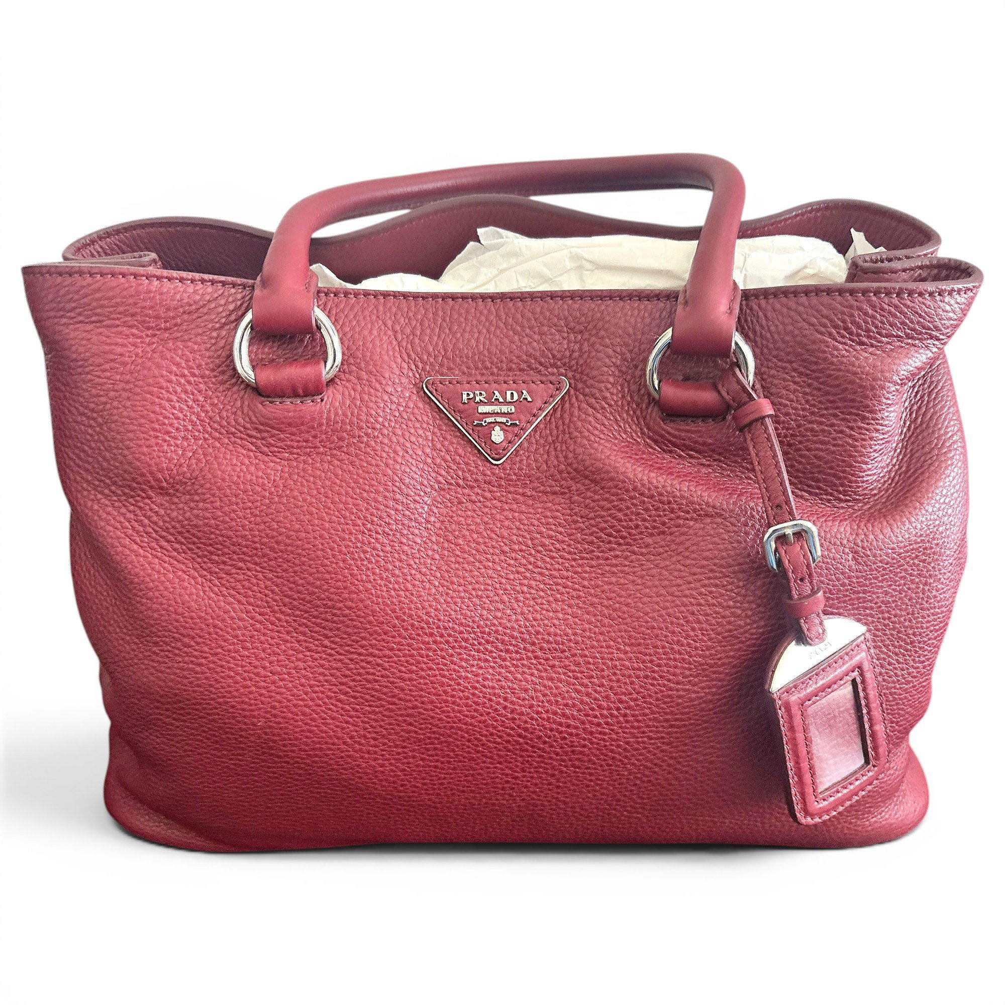 Double leather handbag