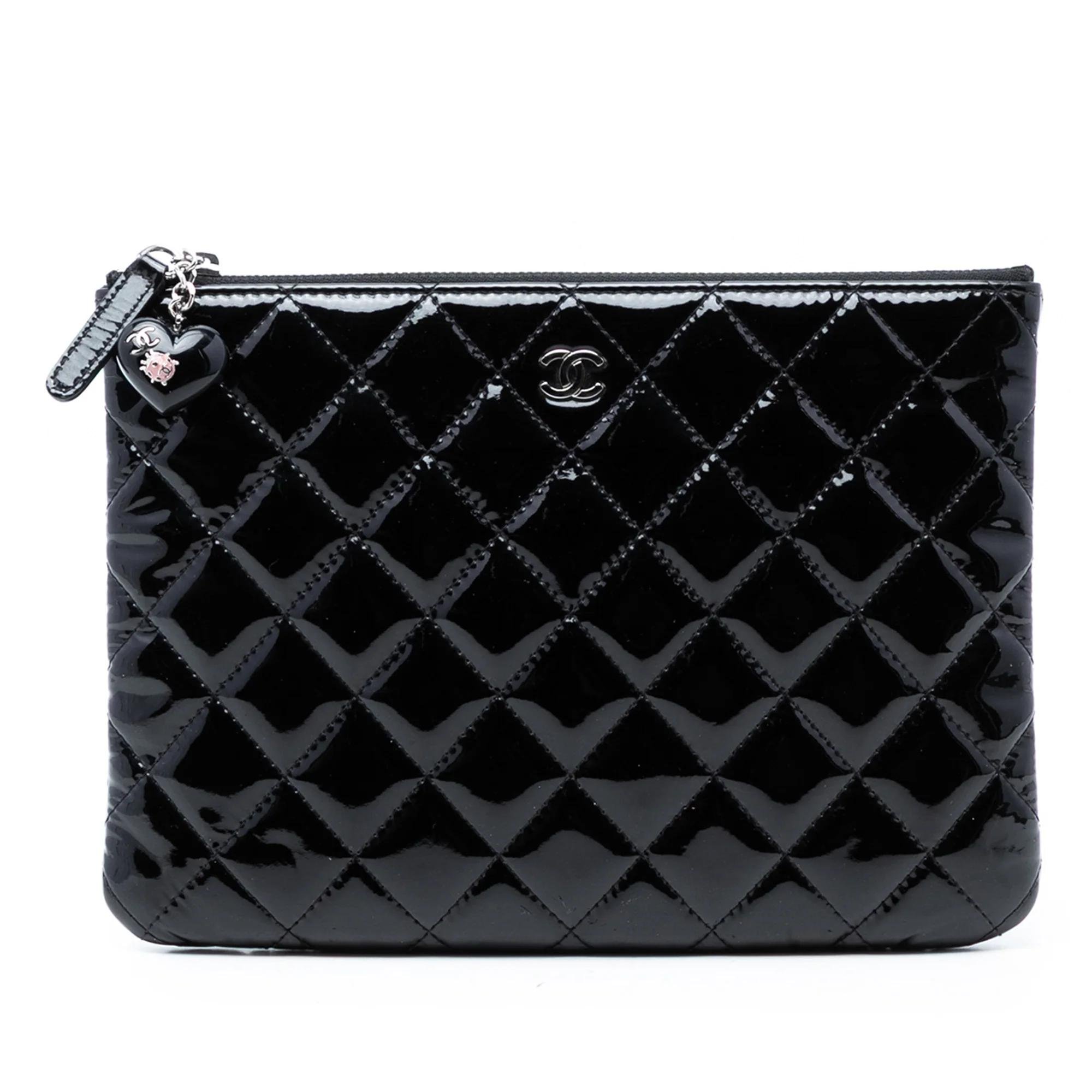 Patent leather clutch bag